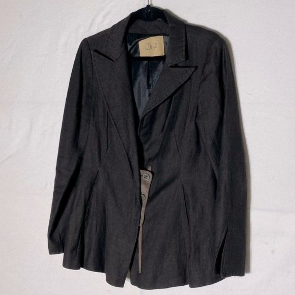 Annette G?Rtz Brown Wool Linen Blend Peplum Blazer View 2